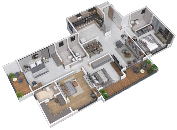 3 BHK Floor Plan